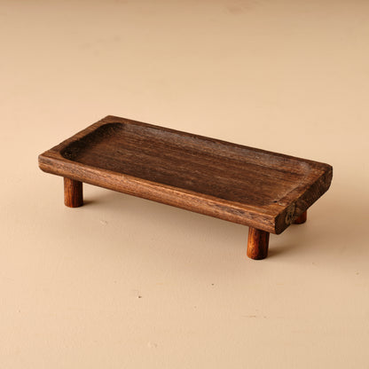 Arvine Ayaklı Sunum Tepsisi Naturel (33x16x7 cm)