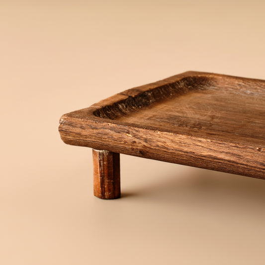 Arvine Ayaklı Sunum Tepsisi Naturel (33x16x7 cm) - 2