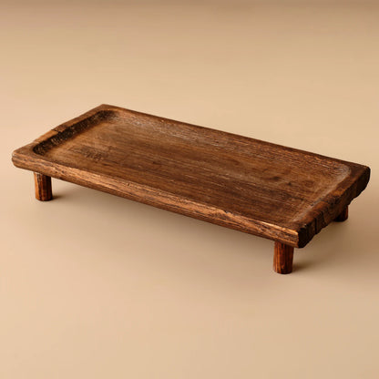 Arvine Ayaklı Sunum Tepsisi Naturel (33x16x7 cm)