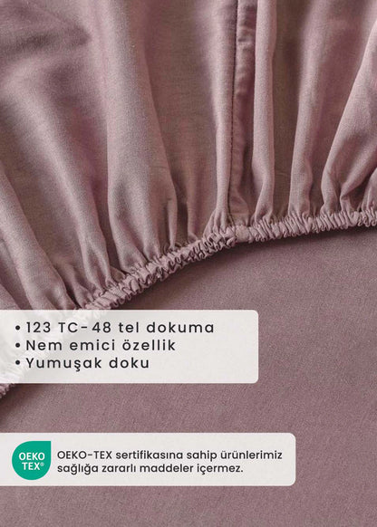 %100 Pamuk Ranforce Çift Kişilik Lastikli Çarşaf (160x200 cm)