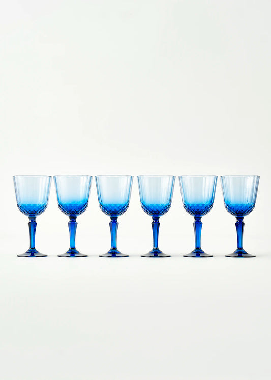Colore Kesme Kadeh 6'lı Mavi (310 cc)