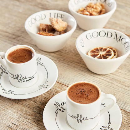 Motto Seramik Good Food Çerezlik Beyaz (10 cm)
