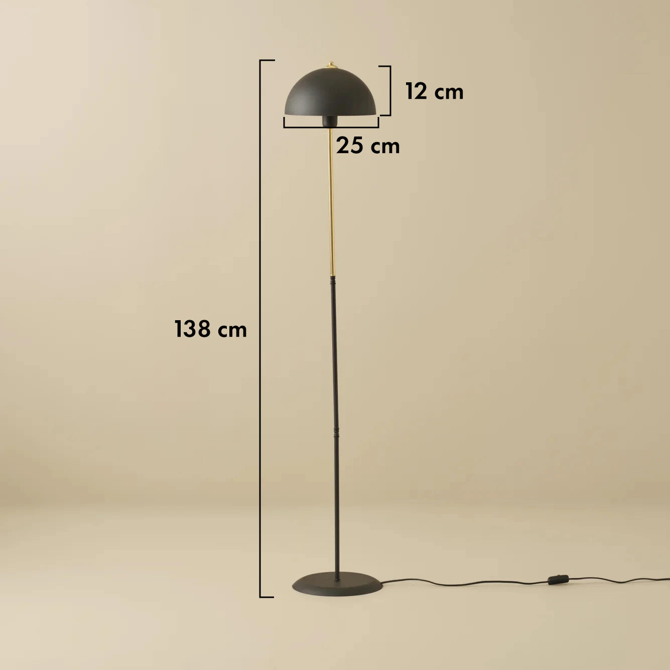Swiss Dekoratif Metal Lambader Siyah (25x12 cm) - 4