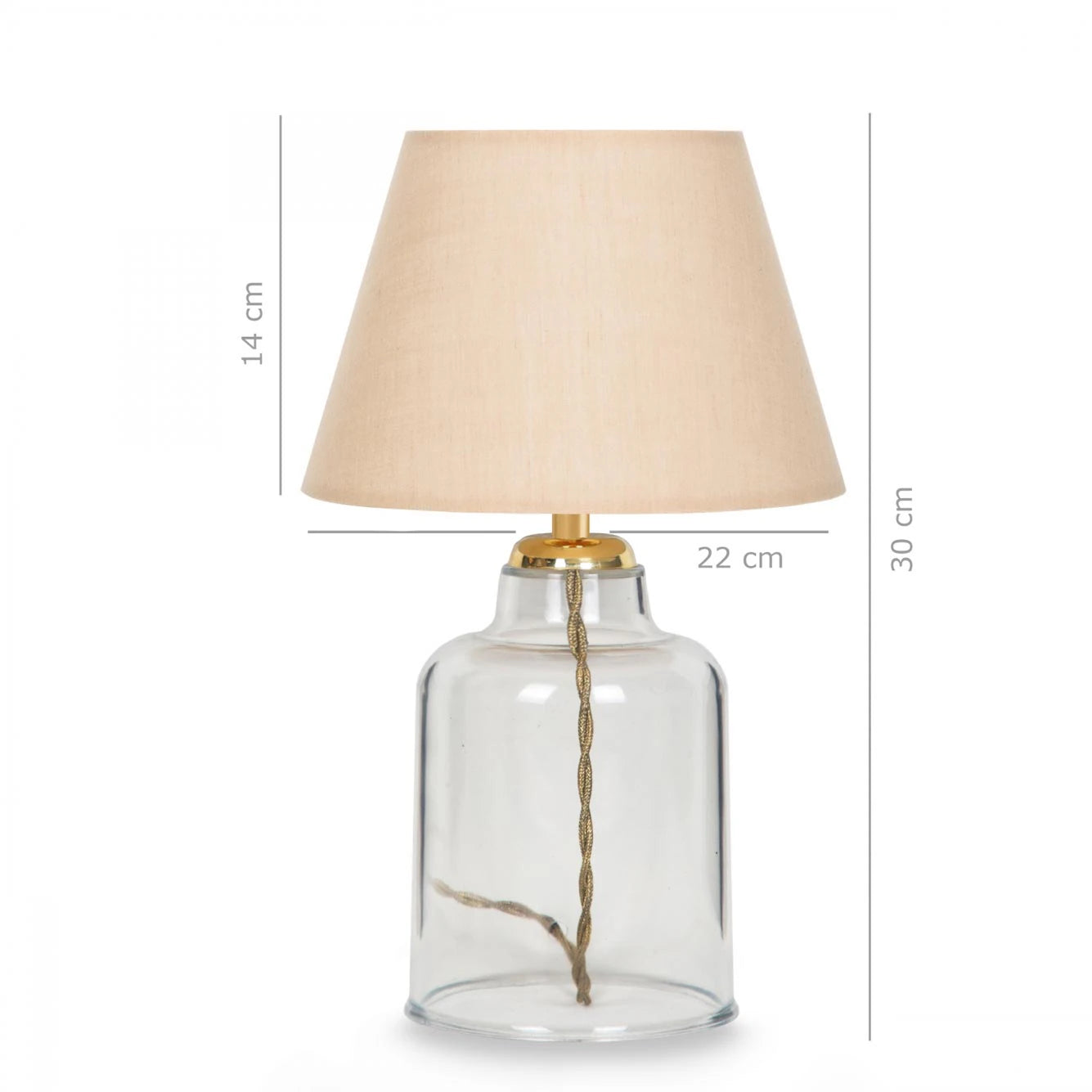 Kristal Gövdeli Abajur Gold (22x14 cm) - KAHVERENGİ - 22x14 cm - 4