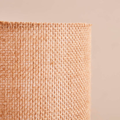 Hasır Kumaş Tasarım Ahşap Ayaklı Abajur Naturel (24x15 cm) - 4