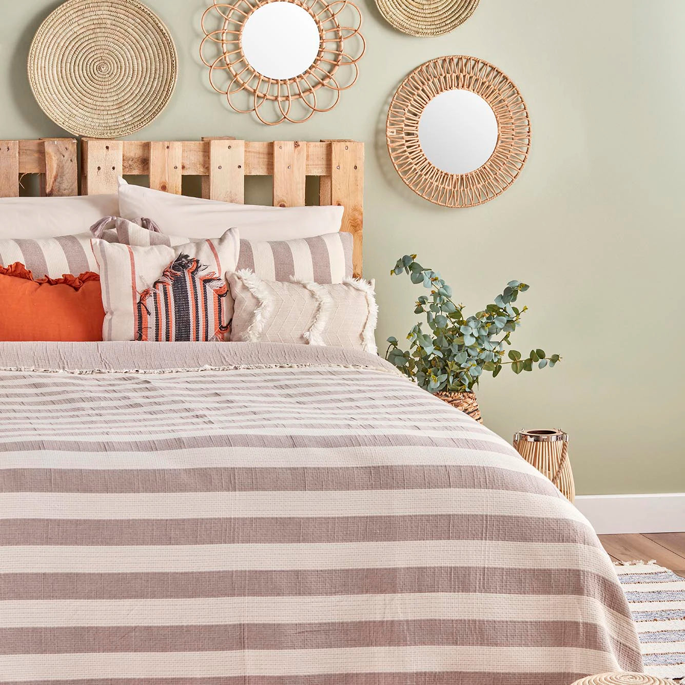 %100 Pamuk 3 Katlı Müslin Sofia - 230x240 - BEJ - 2