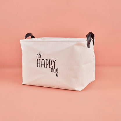 Oh Happy Day Dikdörtgen Sepet Beyaz (37x27x25 cm)