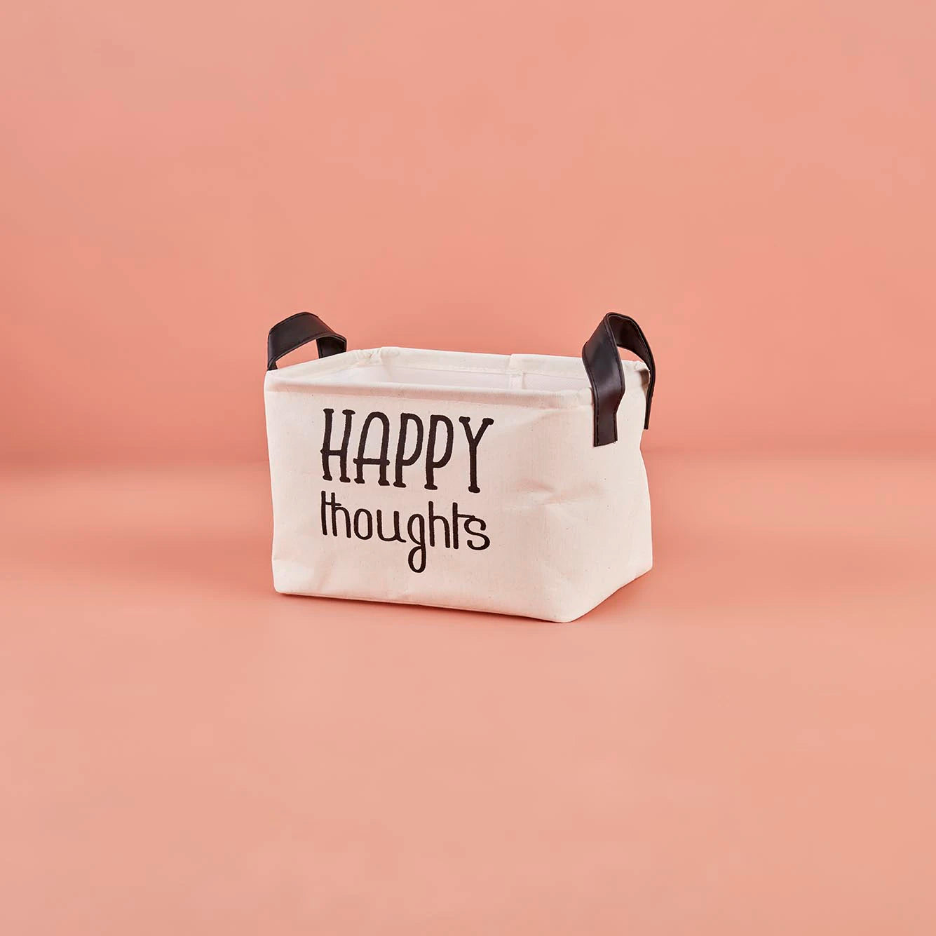 Happy Thoughts Dikdörtgen Sepet Beyaz (24x17x14 cm)