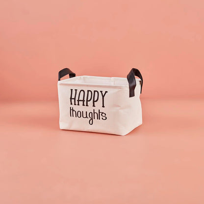 Happy Thoughts Dikdörtgen Sepet Beyaz (24x17x14 cm)