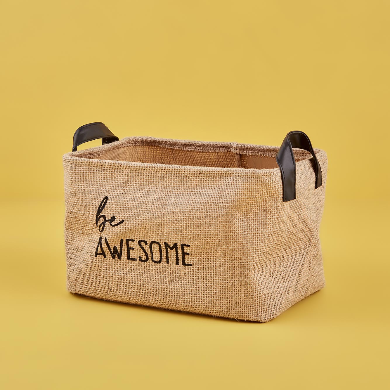 Be Awesome Jüt Dikdörtgen Sepet Naturel (30x21x18 cm)