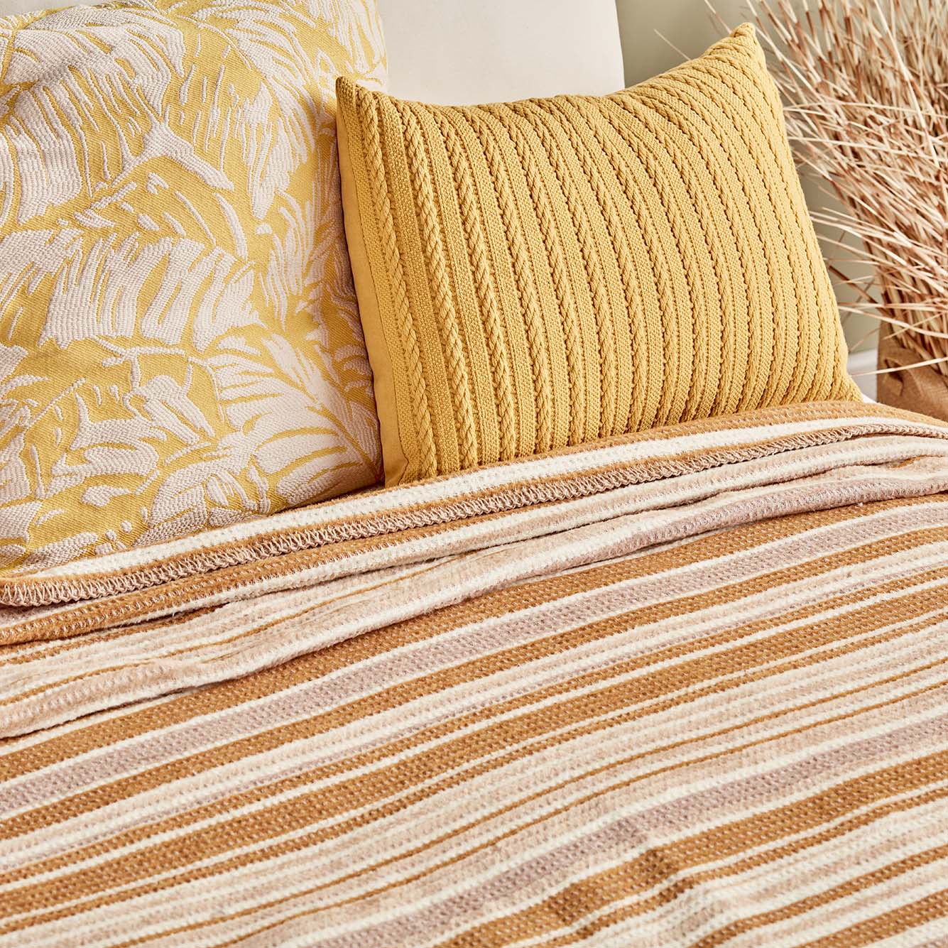 Stripe Pamuklu - 180x220 cm - BEJ - 3