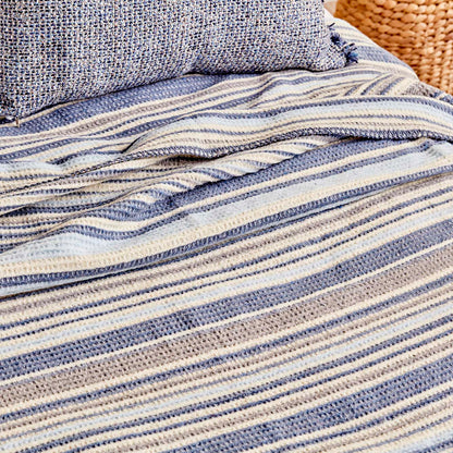 Stripe Pamuklu - 150x200 cm - MAVİ - 2