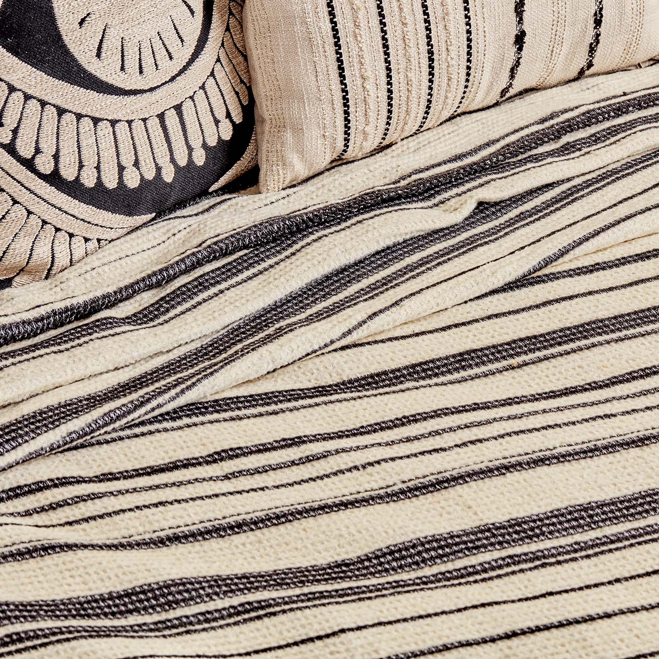 Stripe Pamuklu - 180x220 cm - SİYAH - 2
