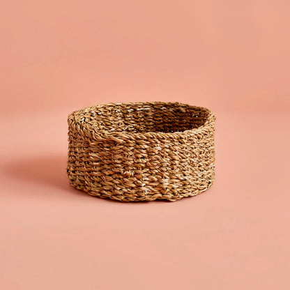 Pietra Hasır Yuvarlak Sepet Naturel (20x8 cm)