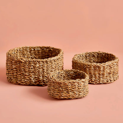 Pietra Hasır Yuvarlak Sepet Naturel (20x8 cm) - 30x12 cm - NATUREL - 2
