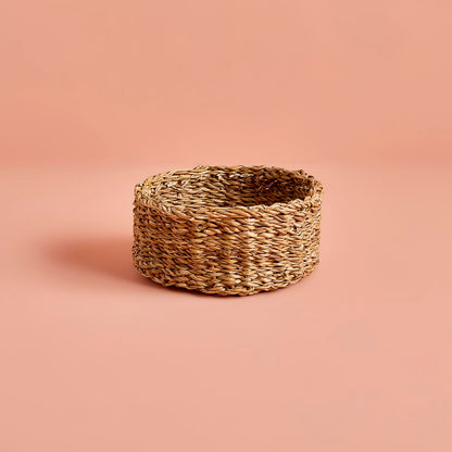 Pietra Hasır Yuvarlak Sepet Naturel (20x8 cm)