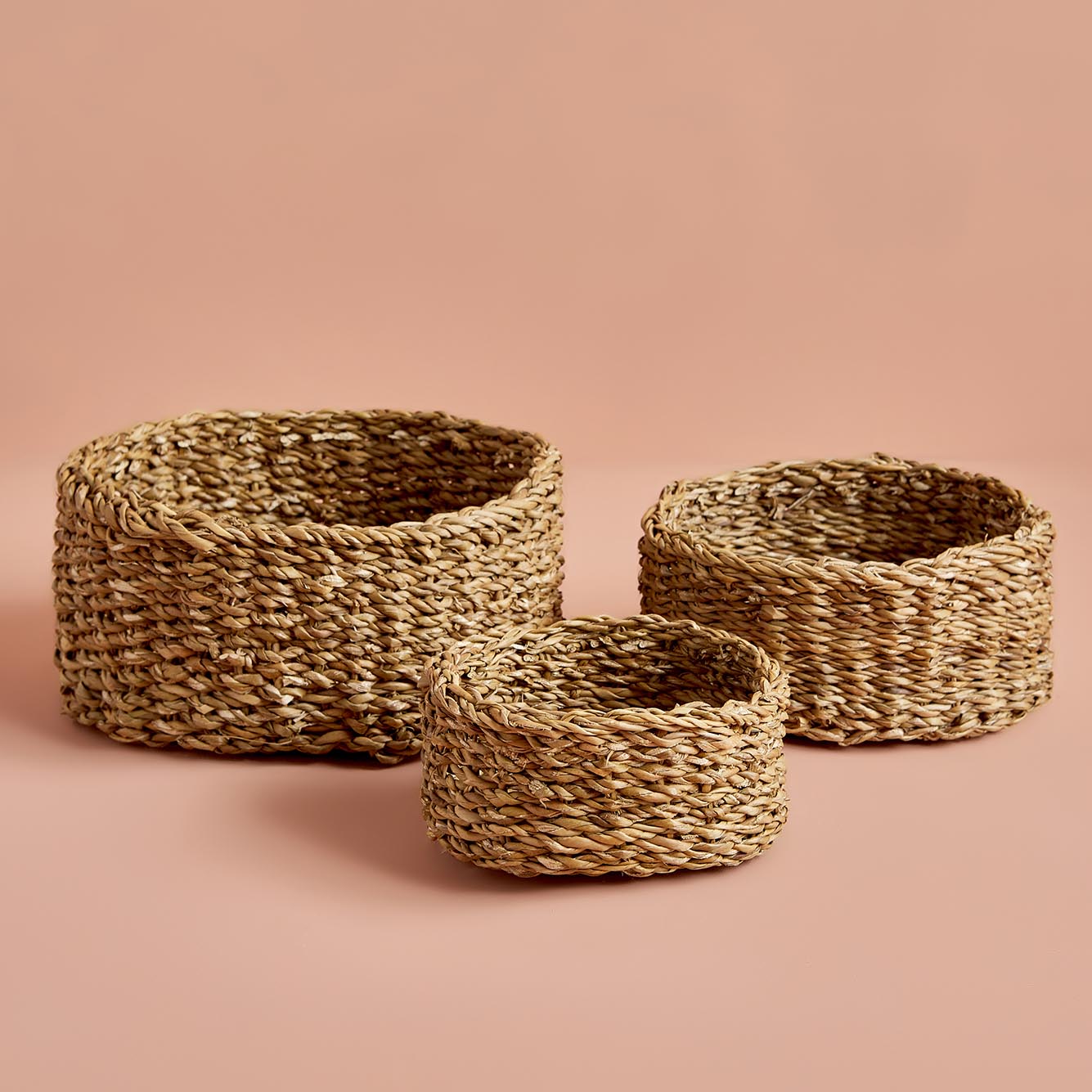 Pietra Hasır Yuvarlak Sepet Naturel (20x8 cm) - 25x10 cm - NATUREL - 2