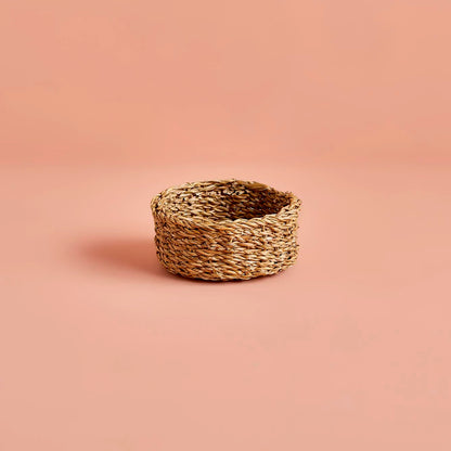 Pietra Hasır Yuvarlak Sepet Naturel (20x8 cm)