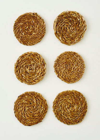 Rafe 6'lı Bardak Altlığı Naturel (10 cm)