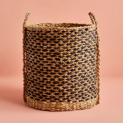 Cline Hasır Sepet Siyah (40x40 cm)