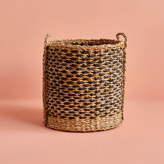Cline Hasır Sepet Siyah (40x40 cm)