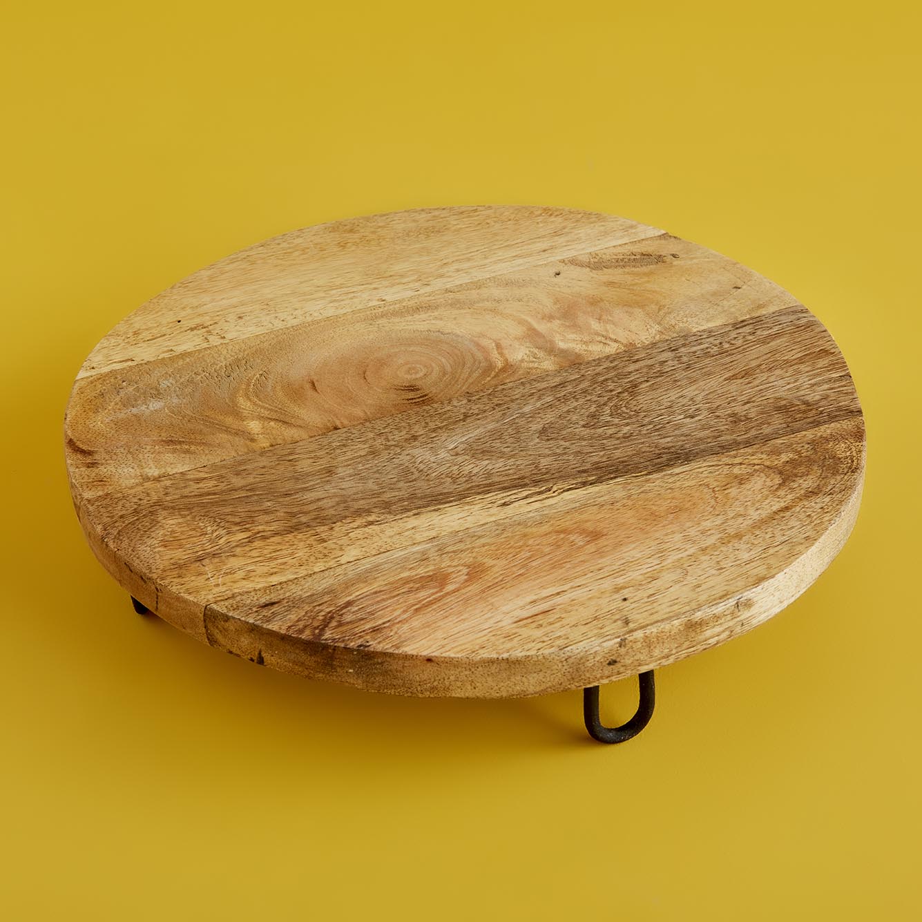 Natura Mango Ağacı Yuvarlak Sunum Tepsisi Naturel (30x6 cm)