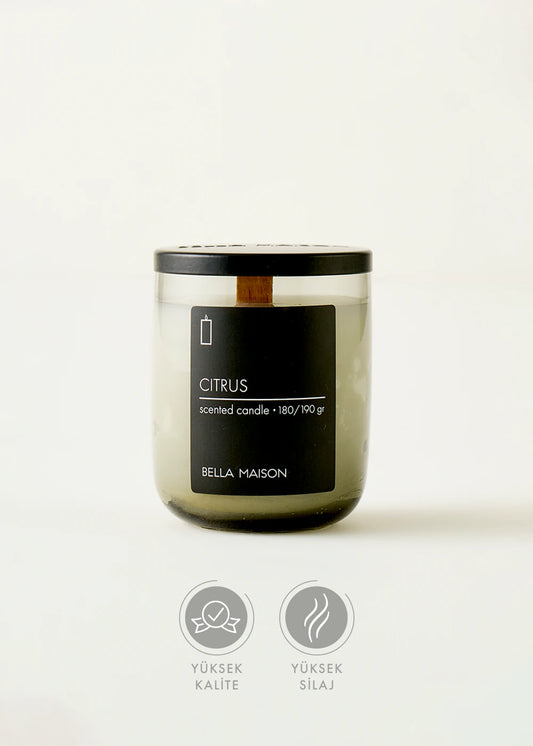 Citrus Ahşap Fitilli Soy Wax Mum