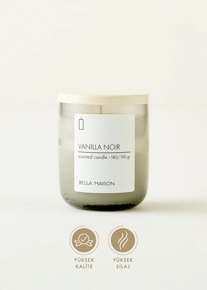 Vanilla Noir Ahşap Fitilli Soy Wax Mum