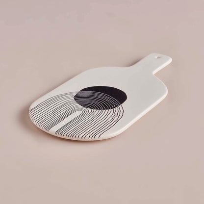 Graphic Line Seramik Sunum Tabağı Beyaz (31,5x15 cm)