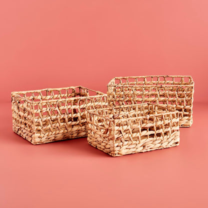Yoko Hasır Sepet Naturel (34x26x17 cm) - 30x23x15 cm - NATUREL - 3