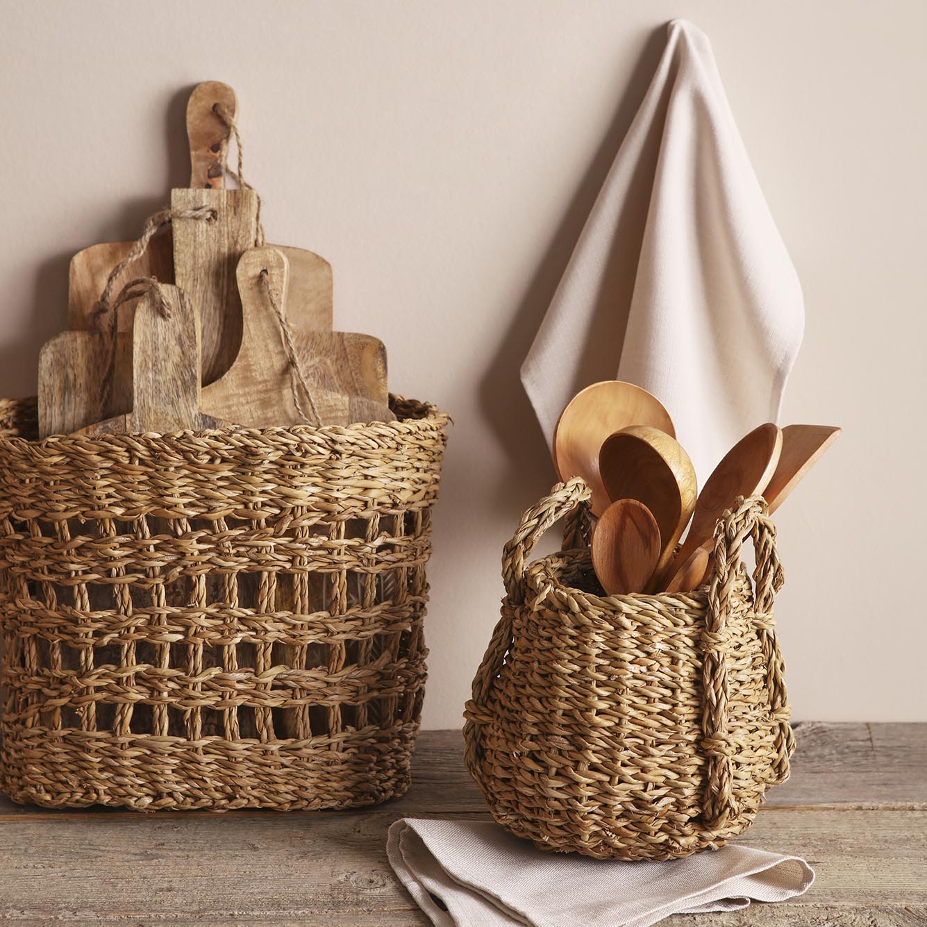 Jozzie Hasır Sepet Naturel (25x17 cm) - 35x26 cm - NATUREL - 5