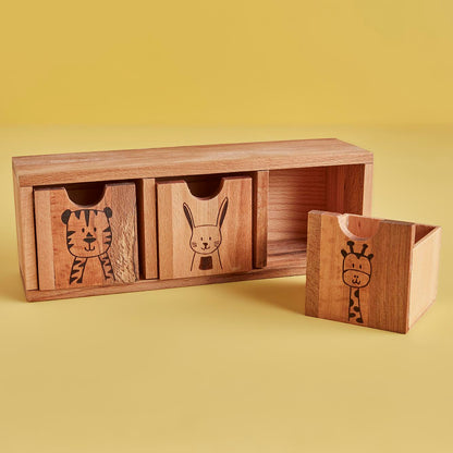 Animals 3 Çekmeceli Organizer (12x35x10 cm) - 2