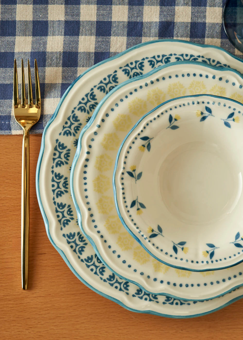 Mabel Stoneware 24 Parça 6 Kişilik Yemek Takımı Mavi - 4