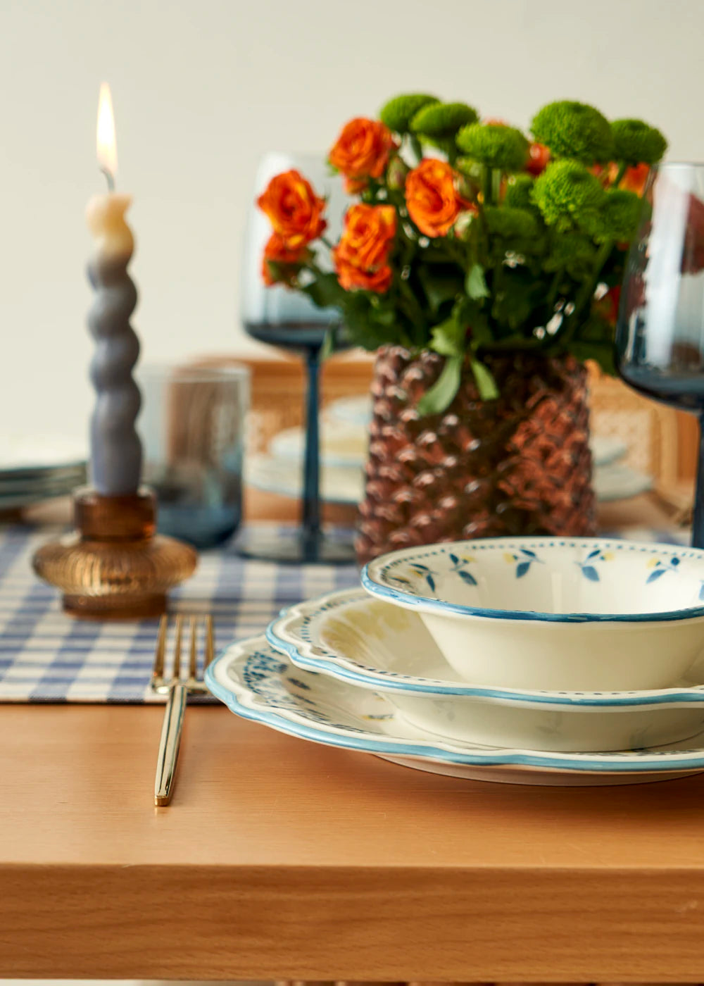 Mabel Stoneware 24 Parça 6 Kişilik Yemek Takımı Mavi - 5