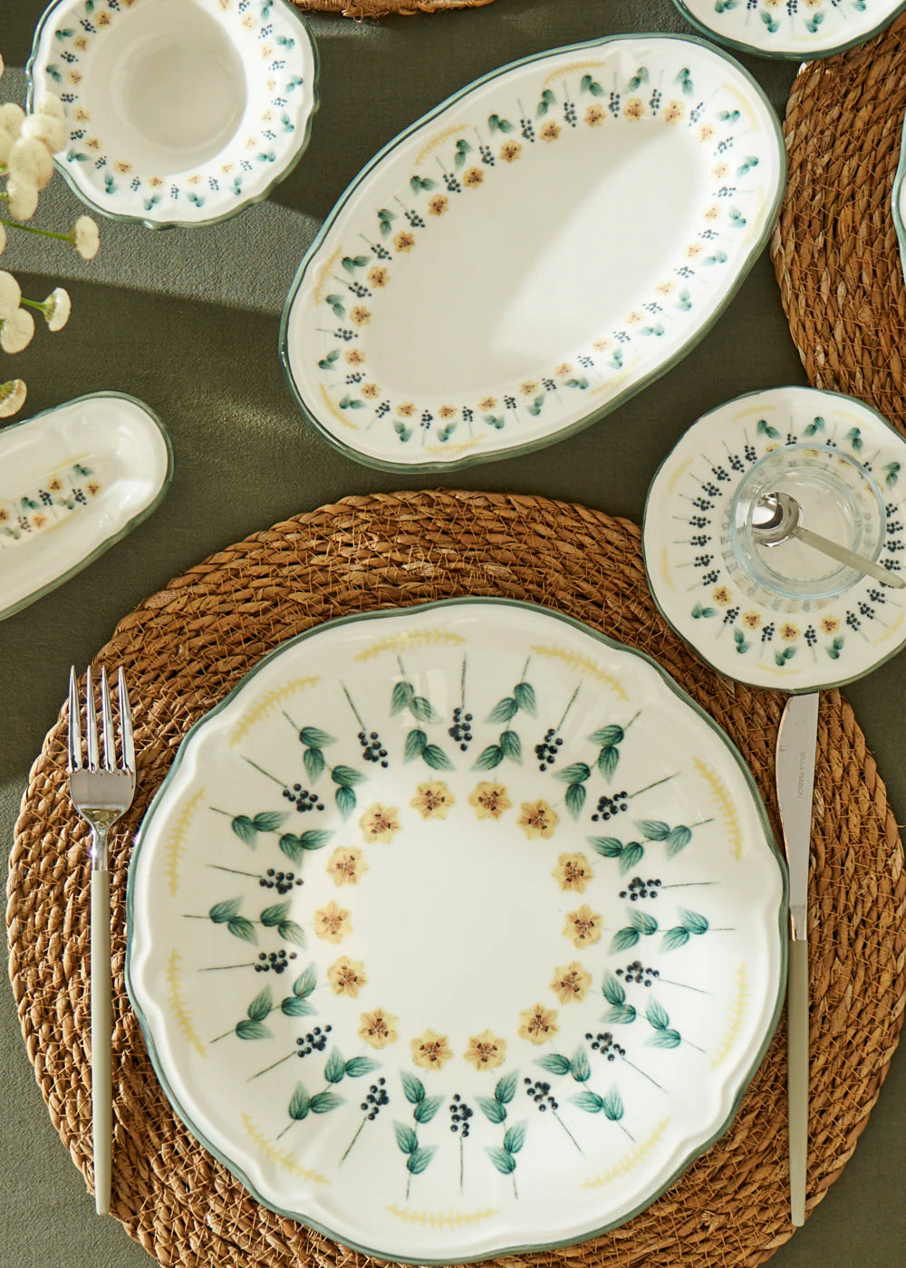 Adelina Stoneware 26 Parça 6 Kişilik Kahvaltı Takımı Yeşil - 4