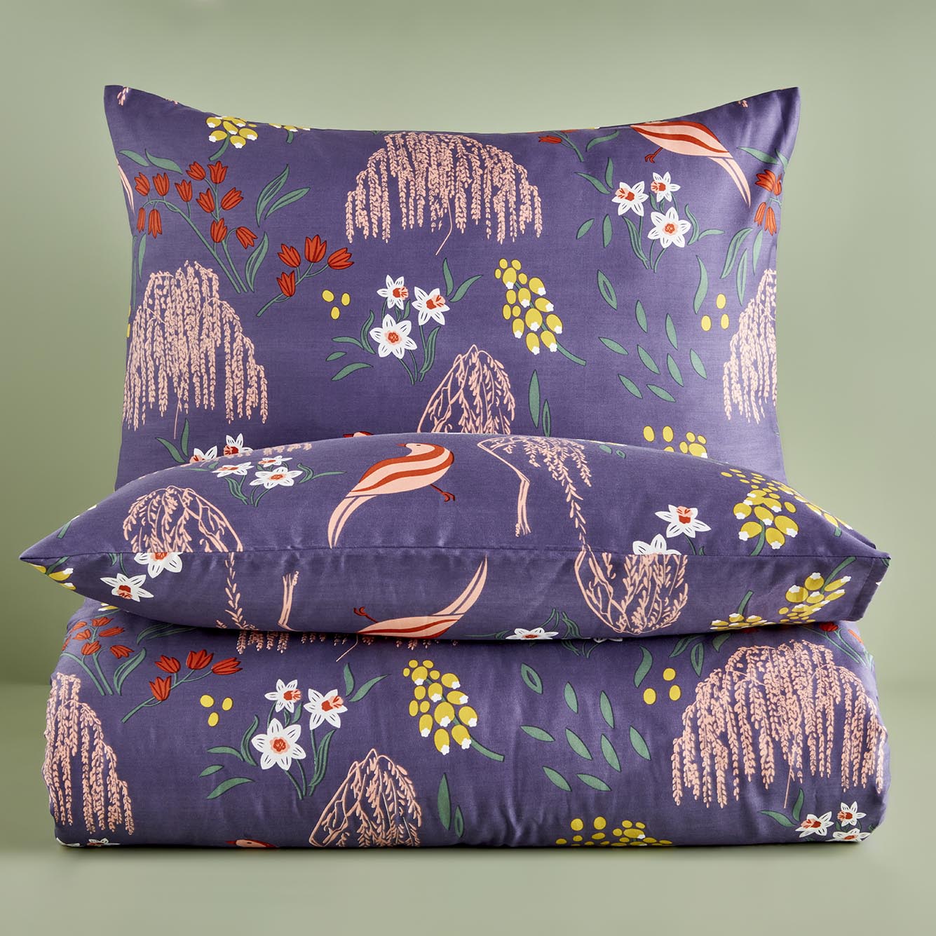 %100 Pamuk Saten Willow - 200x220 cm - MOR - 4