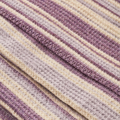 Stripe Pamuklu Çift Kişilik Battaniye Lila (180x220 cm)