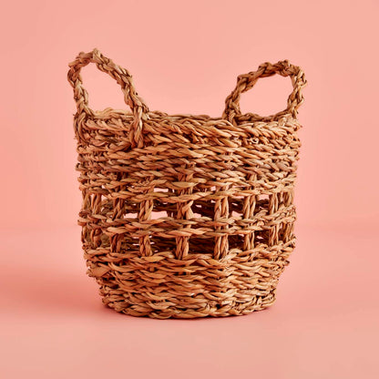 Ivory Yuvarlak Sepet Naturel (23x20 cm)