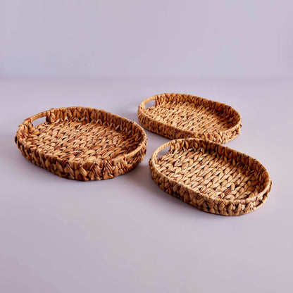 Stip Oval Tepsi (34x25 cm) - 42x33 cm - NATUREL - 3
