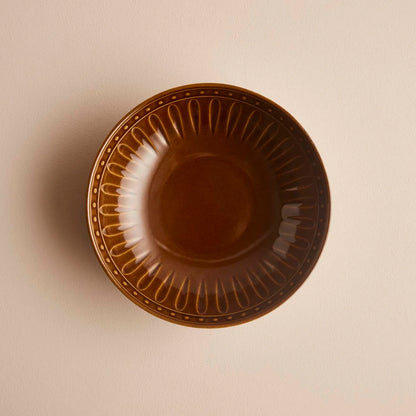 Olivia Seramik Yemek Tabağı Kahverengi (21 cm)