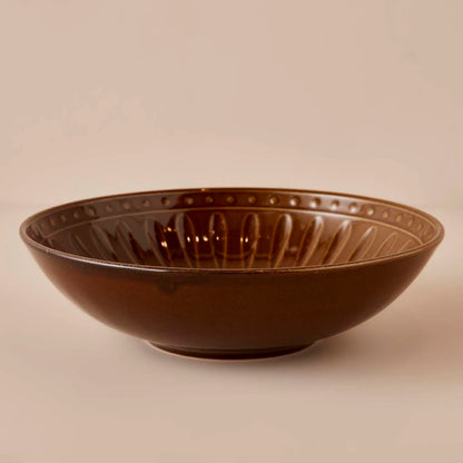 Olivia Seramik Yemek Tabağı Kahverengi (21 cm)