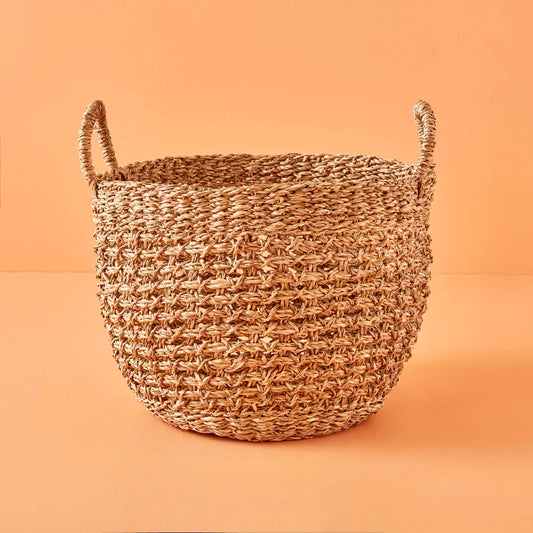 Carland Hasır Dekoratif Sepet Naturel (33x27 cm)