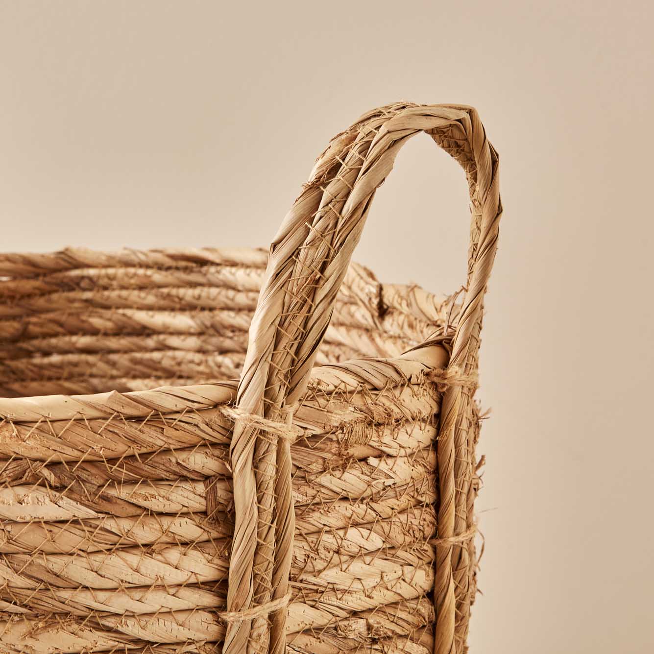 Laris Hasır Dekoratif Sepet (25x21 cm) - 35x27 cm - NATUREL - 2