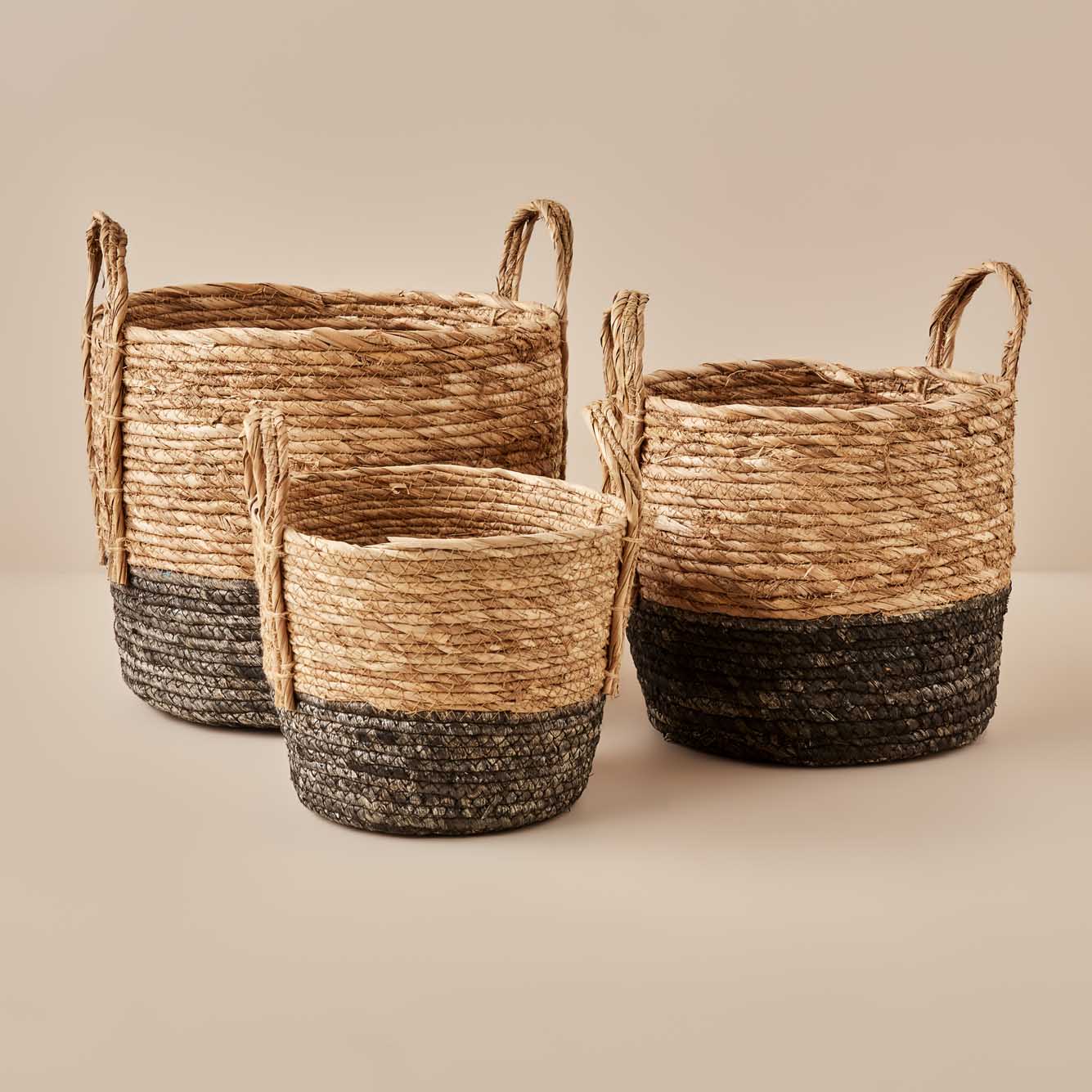 Laris Hasır Dekoratif Sepet (25x21 cm) - 35x27 cm - NATUREL - 3