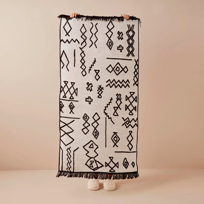 Hiyeroglif Kilim Siyah (120x180 cm) - 80x150 cm - SİYAH - 2