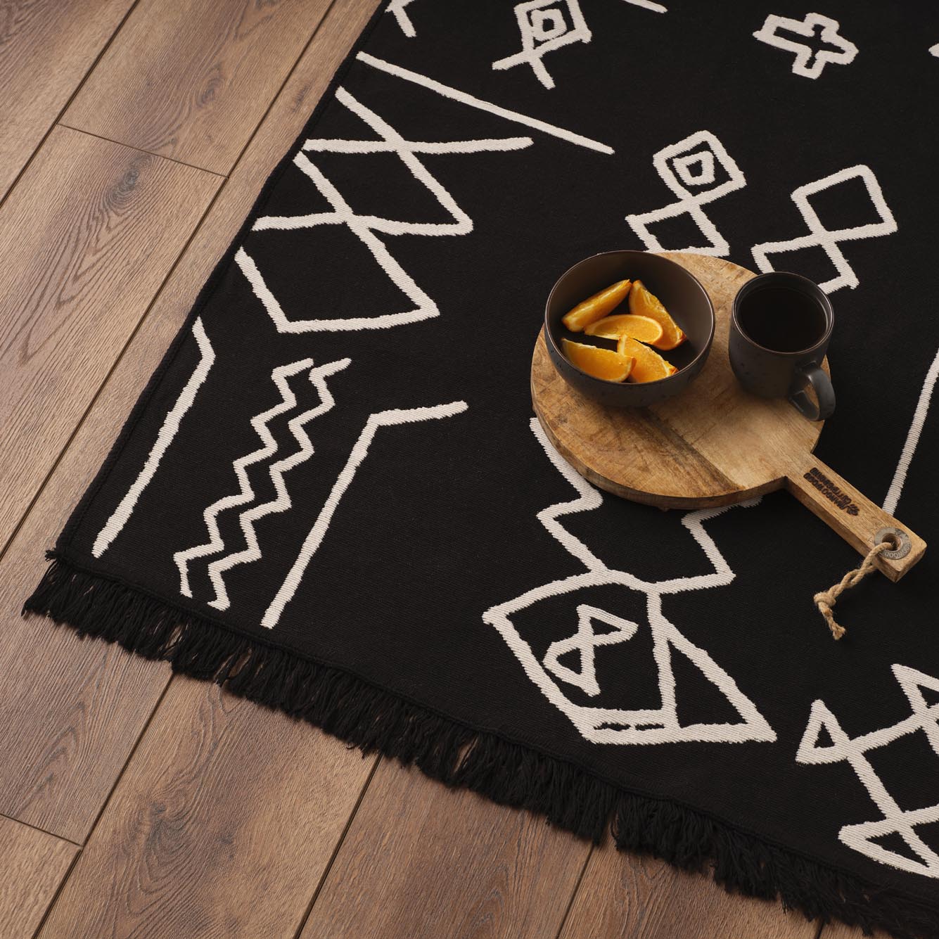 Hiyeroglif Kilim Siyah (120x180 cm) - 80x150 cm - SİYAH - 3
