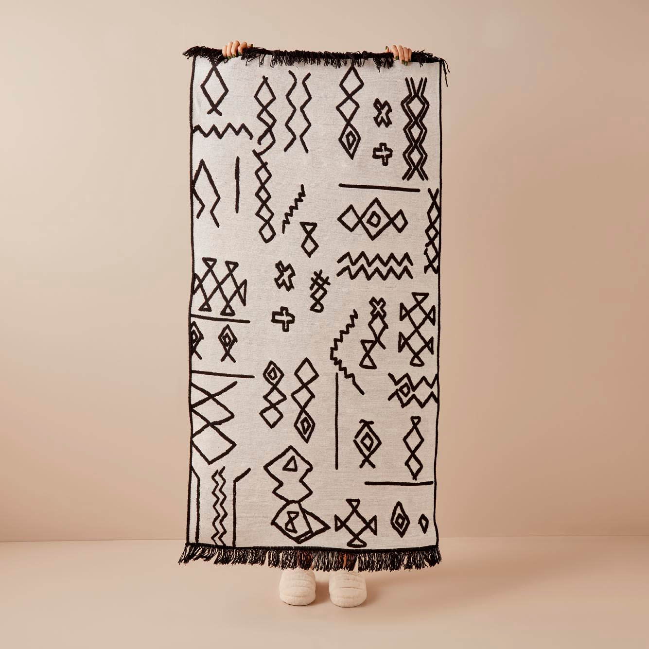 Hiyeroglif Kilim Siyah (120x180 cm) - 80x300 cm - SİYAH - 2