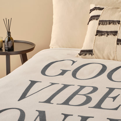 Good Vibes %100 Pamuk - 150x220 cm - ANTRASİT - 5