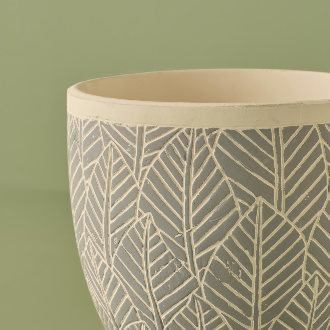 Leaf Seramik Saksı Açık Yeşil (15x17 cm) - MAVİ - 15x17 cm - 2