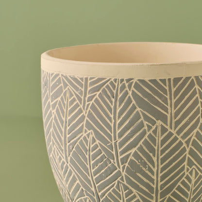 Leaf Seramik Saksı Açık Yeşil (15x17 cm) - MAVİ - 15x17 cm - 2